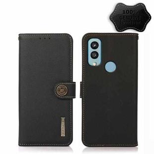 For Kyocera Android One S9 KHAZNEH Custer Genuine Leather RFID Phone Case(Black)