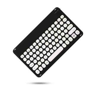 X4 Universal Round Keys Panel Spray Color Bluetooth Keyboard(Black + White)