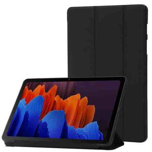 For Samsung Galaxy Tab S8 / S7 3-Fold Holder Silicone Leather Tablet Case(Black)
