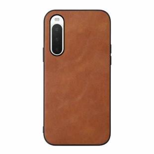 For Sony Xperia 10 IV Cowhide Texture PU Phone Case(Brown)