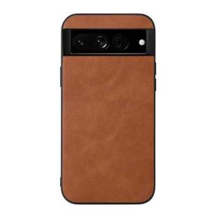 For Google Pixel 7 Pro 5G Cowhide Texture PU Phone Case(Brown)