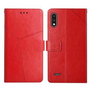 For LG K22 Y Stitching Horizontal Flip Leather Phone Case(Red)