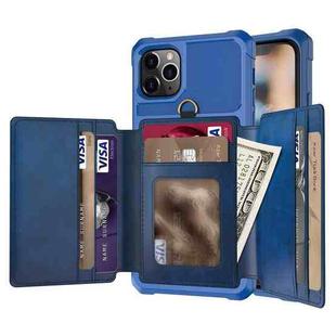 10-Card Wallet Bag PU Back Phone Case For iPhone 11 Pro(Blue)