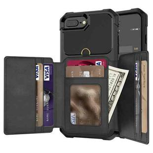 10-Card Wallet Bag PU Back Phone Case For iPhone 7 Plus / 8 Plus / 6 Plus(Black)