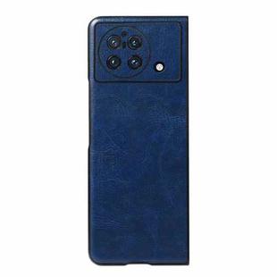 For vivo X Fold Precise Hole Crazy Horse Texture PU Phone Case(Blue)