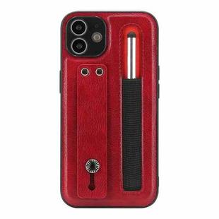 For iPhone 11 Sliding Invisible Holder Phone Case with Touch Screen Pen (Red)