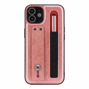 Sliding Invisible Holder Phone Case with Touch Screen Pen For iPhone 12(Rose Gold)
