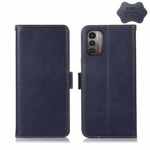 For Nokia G11 / G21 4G Crazy Horse Top Layer Cowhide Leather Phone Case(Blue)
