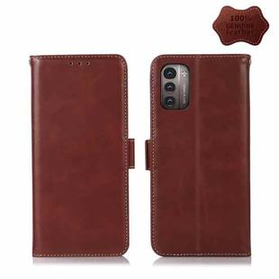 For Nokia G11 / G21 4G Crazy Horse Top Layer Cowhide Leather Phone Case(Brown)