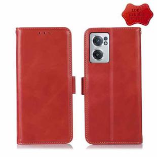 For OnePlus Nord CE 2 5G Crazy Horse Top Layer Cowhide Leather Phone Case(Red)