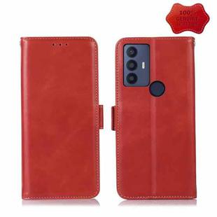 For TCL 30 SE/306/305 / Sharp Aquos V6/V6 Plus Crazy Horse Top Layer Cowhide Leather Phone Case(Red)