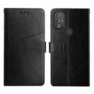 For Motorola Moto G Power 2022 Y Stitching Horizontal Flip Leather Phone Case(Black)