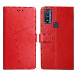 For Motorola Moto G Pure 2021 Y Stitching Horizontal Flip Leather Phone Case(Red)