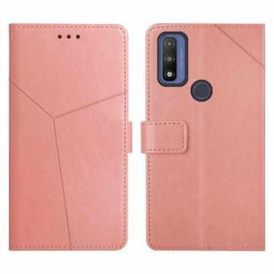 For Motorola Moto G Pure 2021 Y Stitching Horizontal Flip Leather Phone Case(Rose Gold)