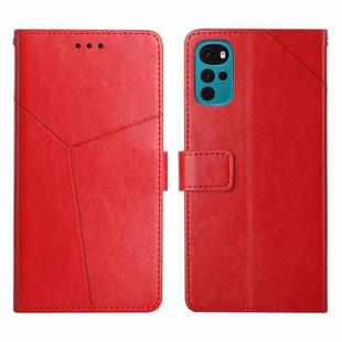 For Motorola Moto G22 Y Stitching Horizontal Flip Leather Phone Case(Red)