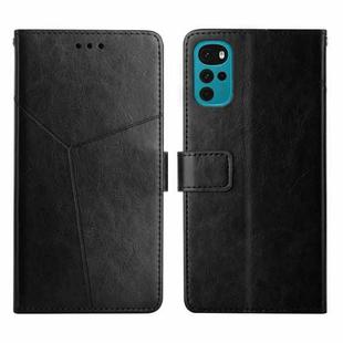 For Motorola Moto G22 Y Stitching Horizontal Flip Leather Phone Case(Black)