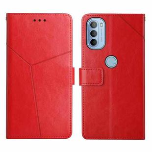 For Motorola Moto G31 / G41 Y Stitching Horizontal Flip Leather Phone Case(Red)