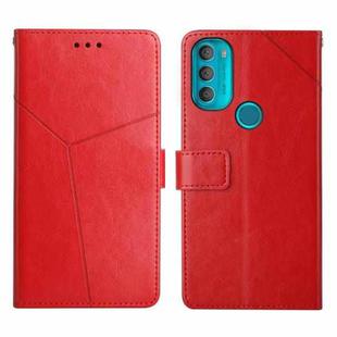 For Motorola Moto G71 5G Y Stitching Horizontal Flip Leather Phone Case(Red)