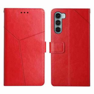 For Motorola Moto G200 5G Y Stitching Horizontal Flip Leather Phone Case(Red)