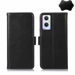 For OPPO A96 5G CN Version / Reno7 Z 5G Crazy Horse Top Layer Cowhide Leather Phone Case(Black)