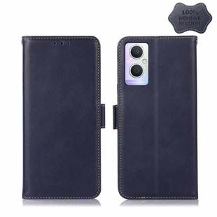 For OPPO A96 5G CN Version / Reno7 Z 5G Crazy Horse Top Layer Cowhide Leather Phone Case(Blue)