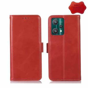 For OPPO Realme 9 Pro Crazy Horse Top Layer Cowhide Leather Phone Case(Red)