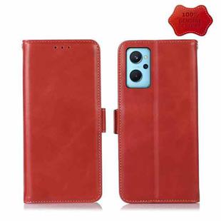 For OPPO Realme 9i/A36 4G/A76 4G/A96 4G Crazy Horse Top Layer Cowhide Leather Phone Case(Red)