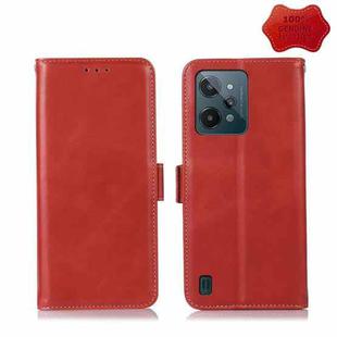 For OPPO Realme C31 4G Crazy Horse Top Layer Cowhide Leather Phone Case(Red)