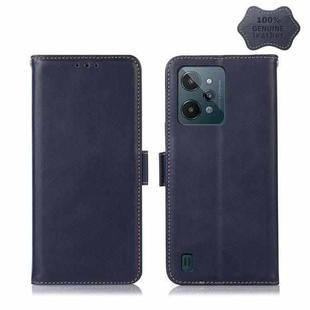 For OPPO Realme C31 4G Crazy Horse Top Layer Cowhide Leather Phone Case(Blue)