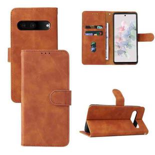 For Google Pixel 7 Pro Skin Feel Magnetic Flip Leather Phone Case(Brown)