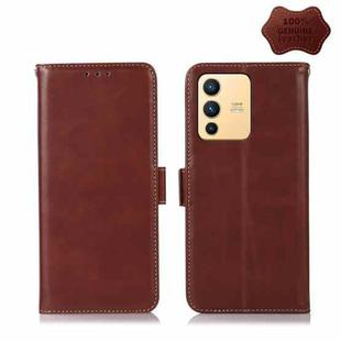 For vivo S12 5G / V23 Crazy Horse Top Layer Cowhide Leather Phone Case(Brown)