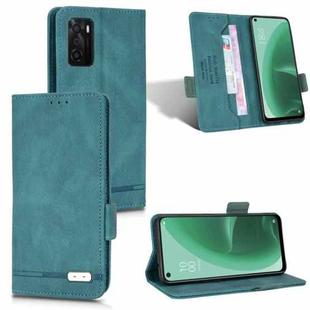 For OPPO A15 Magnetic Clasp Flip Leather Phone Case(Green)