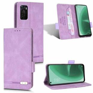 For OPPO A15 Magnetic Clasp Flip Leather Phone Case(Purple)