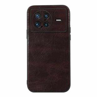For vivo X Note Genuine Leather Double Color Crazy Horse Phone Case(Coffee)