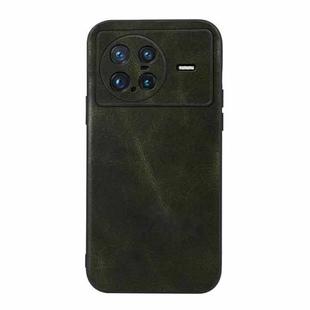 For vivo X Note Genuine Leather Double Color Crazy Horse Phone Case(Green)