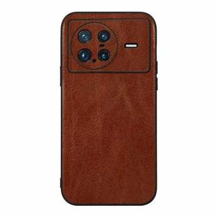 For vivo X Note Genuine Leather Double Color Crazy Horse Phone Case(Brown)