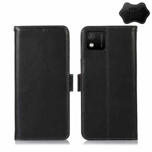 For Wiko Y52 Crazy Horse Top Layer Cowhide Leather Phone Case(Black)