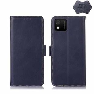 For Wiko Y52 Crazy Horse Top Layer Cowhide Leather Phone Case(Blue)