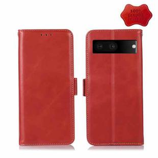 For Google Pixel 7 5G Crazy Horse Top Layer Cowhide Leather Phone Case(Red)