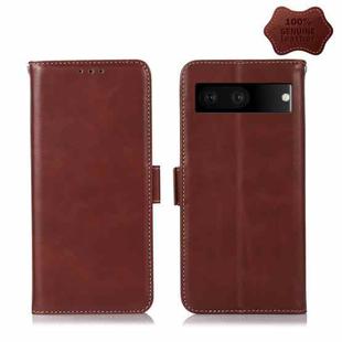 For Google Pixel 7 5G Crazy Horse Top Layer Cowhide Leather Phone Case(Brown)