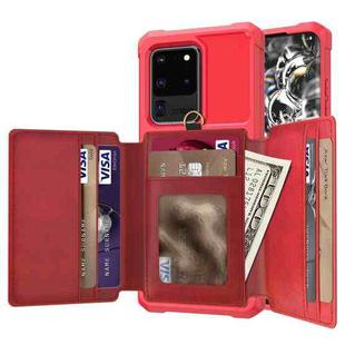 For Samsung Galaxy S20 10-Card Wallet Bag PU Back Phone Case(Red)
