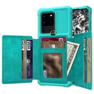 For Samsung Galaxy S20 10-Card Wallet Bag PU Back Phone Case(Green)