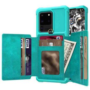 For Samsung Galaxy S20+ 10-Card Wallet Bag PU Back Phone Case(Green)