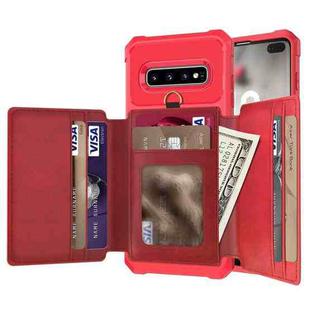 For Samsung Galaxy S10 10-Card Wallet Bag PU Back Phone Case(Red)