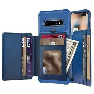 For Samsung Galaxy S10 10-Card Wallet Bag PU Back Phone Case(Blue)