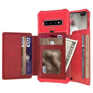 For Samsung Galaxy S10e 10-Card Wallet Bag PU Back Phone Case(Red)