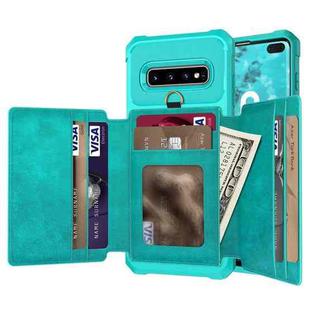 For Samsung Galaxy S10+ 10-Card Wallet Bag PU Back Phone Case(Green)