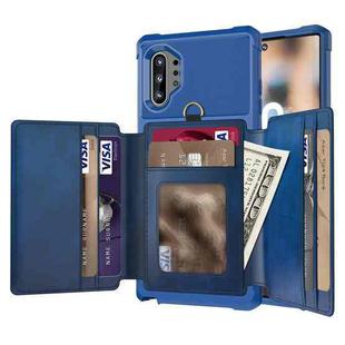 For Samsung Galaxy Note10 10-Card Wallet Bag PU Back Phone Case(Blue)