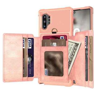 For Samsung Galaxy Note10 10-Card Wallet Bag PU Back Phone Case(Rose Gold)