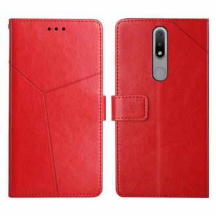 For Nokia 2.4 Y Stitching Horizontal Flip Leather Phone Case(Red)